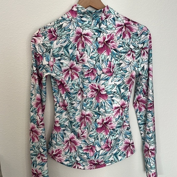 Tommy Bahama Hibiscus Tropical Floral Active Zip Up Jacket XS NWT UPF 50 - Picture 6 of 6